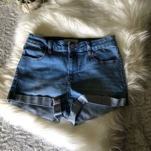 Pacsun Super Stretch Blue Denim Shortie Shorts 28
